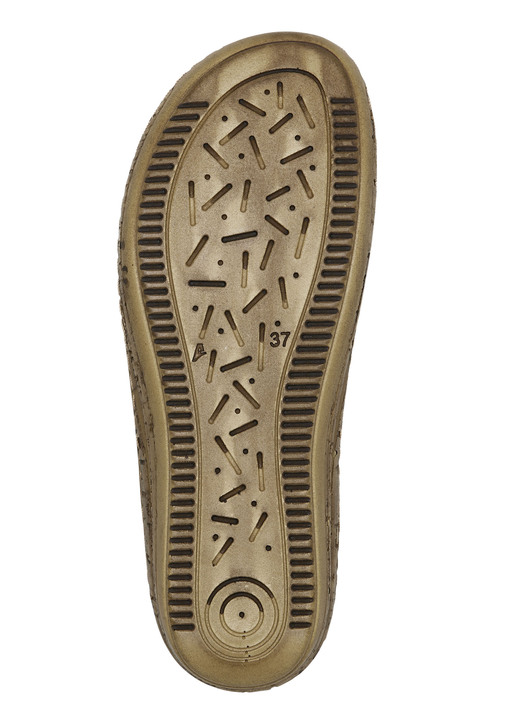 - Gemini Pantolette mit verstellbaren Klettspangen, in Größe 036 bis 042, in Farbe ECRU Ansicht 3