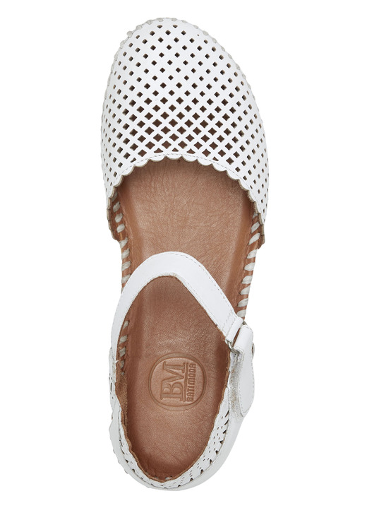 Sandaletten & Pantoletten - ELENA EDEN, sommerliche Damen-Sandalen, Weite G, aus Leder Ansicht 2 Sandaletten & Pantoletten - ELENA EDEN, sommerliche Damen-Sandalen, Weite G, aus Leder, in Größe 036 bis 042, in Farbe WEISS Ansicht 2