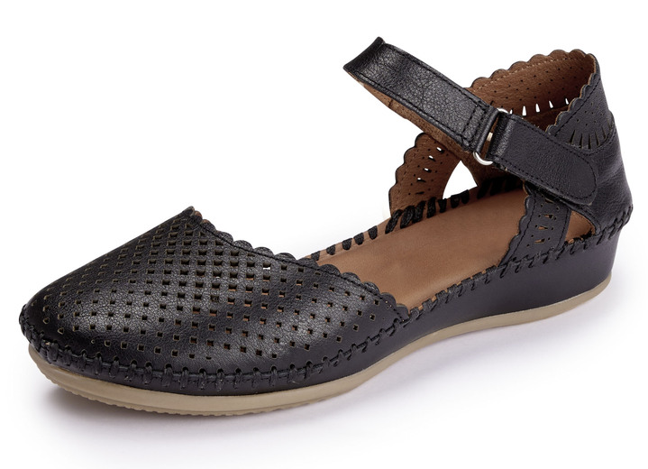 Sandaletten & Pantoletten - ELENA EDEN, sommerliche Damen-Sandalen, Weite G, aus Leder Ansicht 5 Sandaletten & Pantoletten - ELENA EDEN, sommerliche Damen-Sandalen, Weite G, aus Leder, in Größe 036 bis 042, in Farbe WEISS Ansicht 5