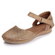 Sandaletten & Pantoletten - ELENA EDEN, sommerliche Damen-Sandalen, Weite G, aus Leder, in Größe 036 bis 042, in Farbe WEISS – Farbe COGNAC – Ansicht 1