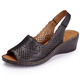 Sandaletten & Pantoletten - ELENA EDEN Sandalette aus luftig, perforiertem, schattiertem Rind-Nappaleder – Farbe SCHWARZ – Ansicht 1 Sandaletten & Pantoletten - ELENA EDEN Sandalette aus luftig, perforiertem, schattiertem Rind-Nappaleder, in Größe 036 bis 042, in Farbe SCHWARZ – Farbe SCHWARZ – Ansicht 1