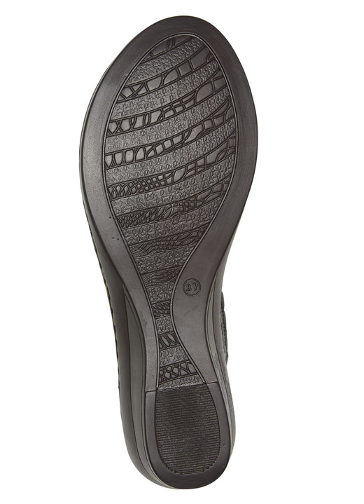 Sandaletten & Pantoletten - ELENA EDEN, sommerliche Damen-Sandaletten, Weite G, aus Leder, in Größe 036 bis 042, in Farbe JEANS Ansicht 6