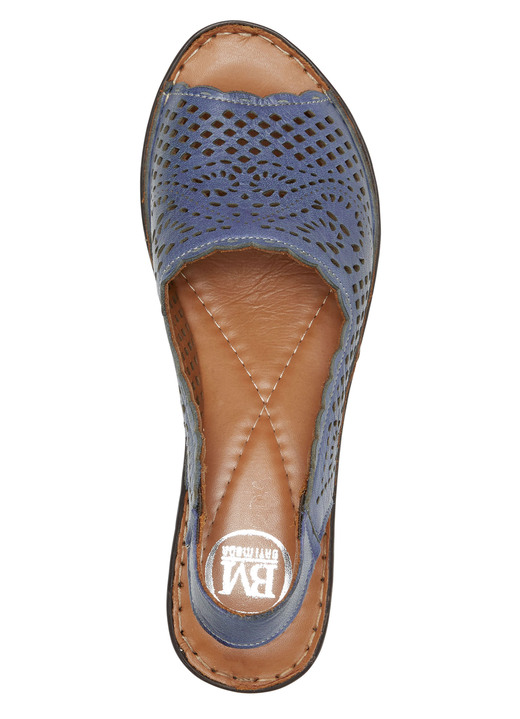 Sandaletten & Pantoletten - ELENA EDEN, sommerliche Damen-Sandaletten, Weite G, aus Leder, in Größe 036 bis 042, in Farbe JEANS Ansicht 2
