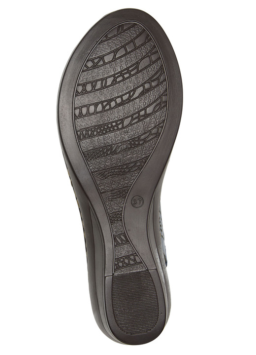 Sandaletten & Pantoletten - ELENA EDEN, sommerliche Damen-Sandaletten, Weite G, aus Leder, in Größe 036 bis 042, in Farbe JEANS Ansicht 3