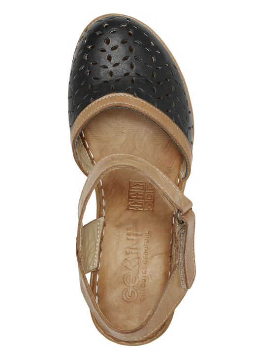 Sandaletten & Pantoletten - Gemini Sandalette aus perforiertem Rind-Nappaleder, in Größe 036 bis 041, in Farbe SCHWARZ Ansicht 2