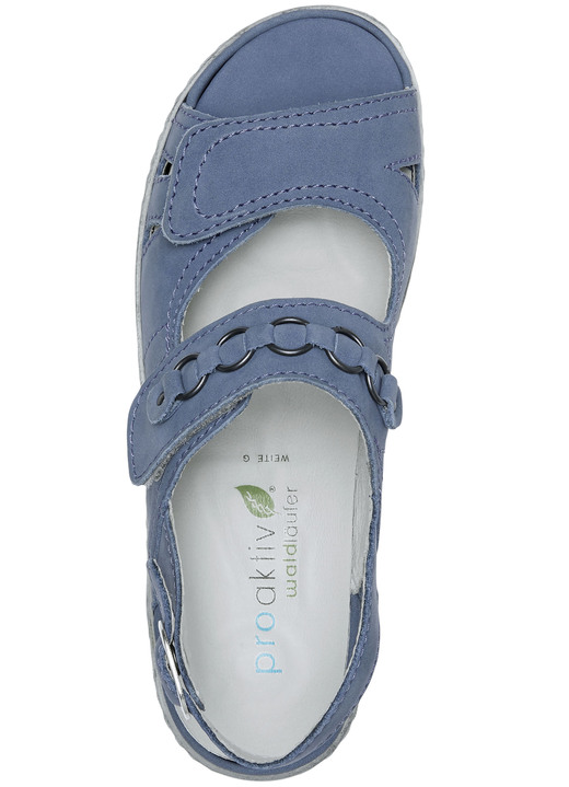 Sandaletten & Pantoletten - Waldläufer, bequeme Damen-Sandalen, Weite G, mit herausnehmbarem Fußbett, in Größe 3 1/2 bis 8, in Farbe JEANSBLAU Ansicht 3