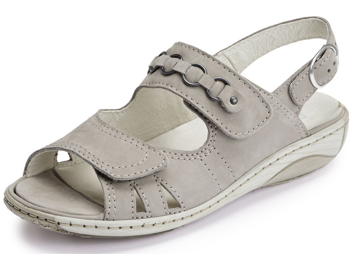 Sandaletten & Pantoletten - Waldläufer, bequeme Damen-Sandalen, Weite G, mit herausnehmbarem Fußbett, in Größe 3 1/2 bis 8, in Farbe JEANSBLAU Ansicht 5