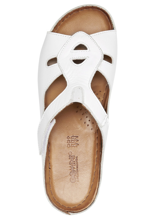 - Gemini Pantolette mit dekorativem Gummizug, in Größe 036 bis 042, in Farbe WEISS Ansicht 2