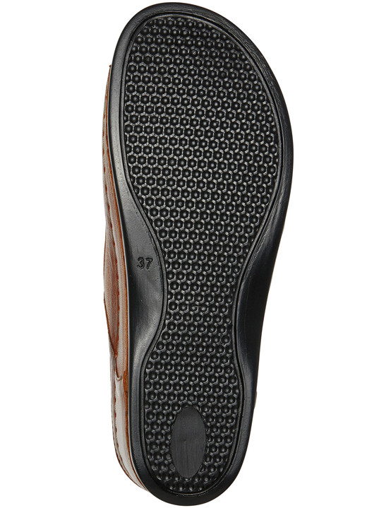 - Gemini Pantolette mit dekorativem Gummizug, in Größe 036 bis 042, in Farbe COGNAC Ansicht 3