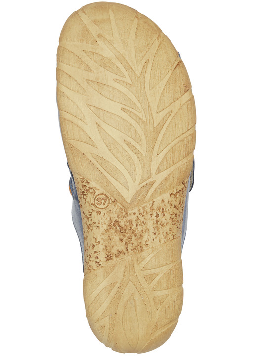 - Gemini Pantolette aus teilweise schattiertem Rind-Nappaleder, in Größe 036 bis 042, in Farbe JEANS-ORANGE Ansicht 3