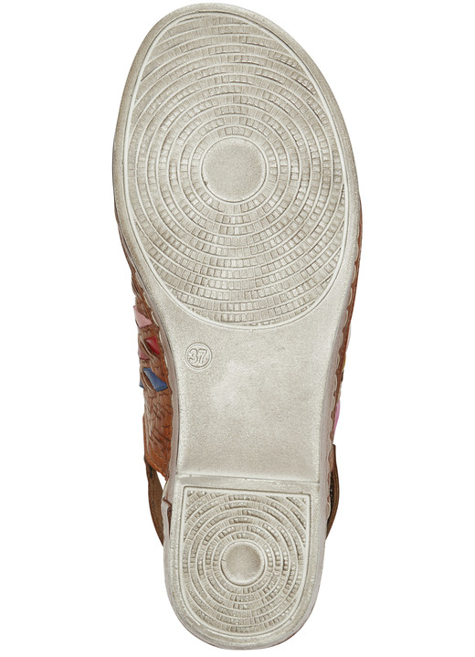 Sandaletten & Pantoletten - Gemini Sandalette mit raffinierten, bunten Flechtdurchzügen Ansicht 7 Sandaletten & Pantoletten - Gemini Sandalette mit raffinierten, bunten Flechtdurchzügen, in Größe 036 bis 042, in Farbe JEANS Ansicht 7