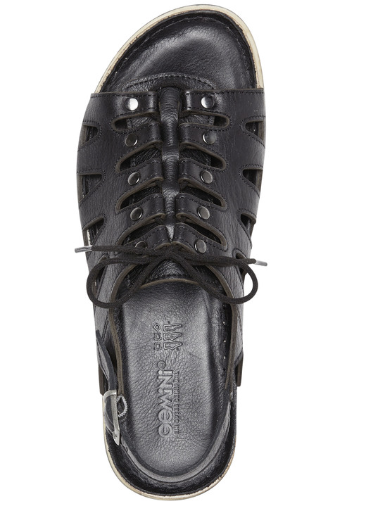 Sandaletten & Pantoletten - Gemini Sandale mit elastischer Zierschnürung, in Größe 036 bis 042, in Farbe SCHWARZ Ansicht 2