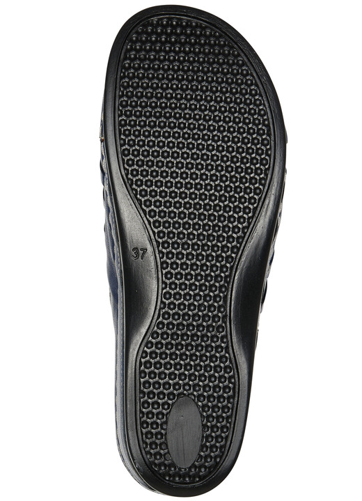 Sandaletten & Pantoletten - Gemini, sommerliche Damen-Clogs, Weite G, mit Gummizug, in Größe 036 bis 042, in Farbe MARINE Ansicht 3