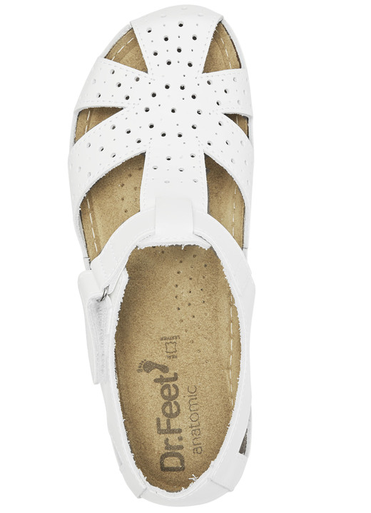 Sandaletten & Pantoletten - ELENA EDEN, klassische Damen-Sandalen, Weite H, mit Klettverschluss, in Größe 036 bis 042, in Farbe WEISS Ansicht 2