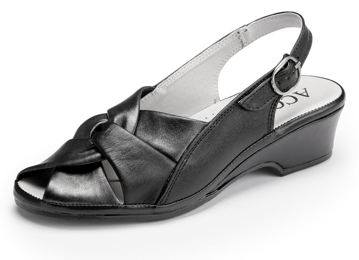 Sandaletten & Pantoletten - ELENA EDEN, elegante Damen-Sandalen, Weite G, aus Leder, in Größe 035 bis 042, in Farbe PERLWEISS Ansicht 4