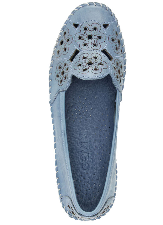 Slipper & Schnürschuhe - Gemini, leichte Damen-Slipper, Weite G, mit herausnehmbarem Fußbett Ansicht 2 Slipper & Schnürschuhe - Gemini, leichte Damen-Slipper, Weite G, mit herausnehmbarem Fußbett, in Größe 035 bis 041, in Farbe JEANSBLAU Ansicht 2