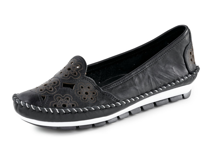 Slipper & Schnürschuhe - Gemini, leichte Damen-Slipper, Weite G, mit herausnehmbarem Fußbett, in Größe 035 bis 041, in Farbe JEANSBLAU Ansicht 10