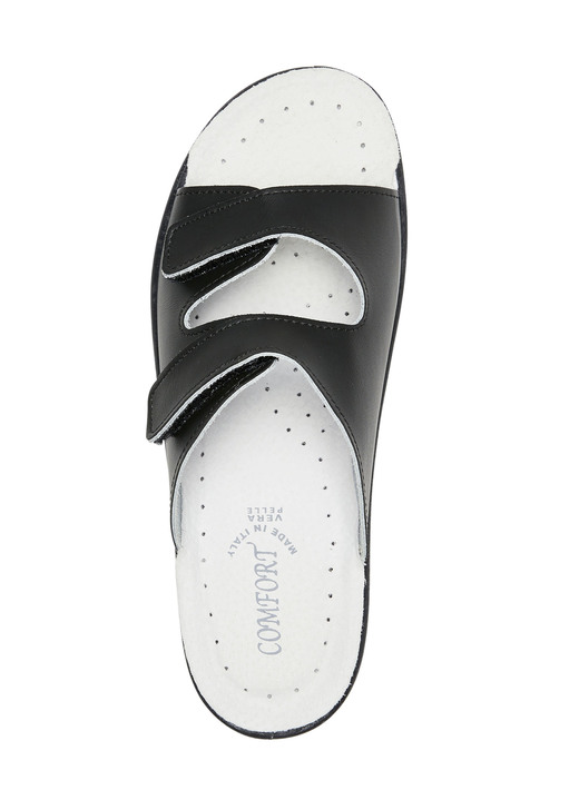 Sandaletten & Pantoletten - Zweierpack klassische Damen-Pantoletten, Weite H, mit Klettverschluss Ansicht 5 Sandaletten & Pantoletten - Zweierpack klassische Damen-Pantoletten, Weite H, mit Klettverschluss, in Größe 036 bis 041, in Farbe 1X WEISS, 1X SCHWARZ Ansicht 5