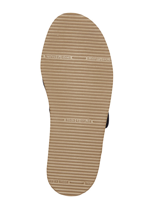 Sandaletten & Pantoletten - Bequeme Damen-Sandalen, Weite H, aus gepolstertem Textilmaterial, in Größe 036 bis 042, in Farbe MARINE Ansicht 3