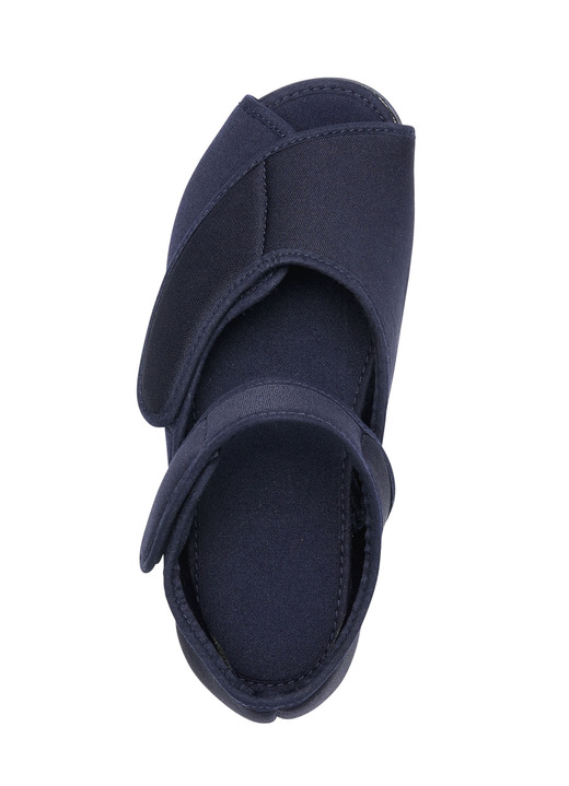 Sandaletten & Pantoletten - Klett-Sandale aus elastischem Textilmaterial Ansicht 2 Sandaletten & Pantoletten - Klett-Sandale aus elastischem Textilmaterial, in Größe 035 bis 042, in Farbe MARINE Ansicht 2
