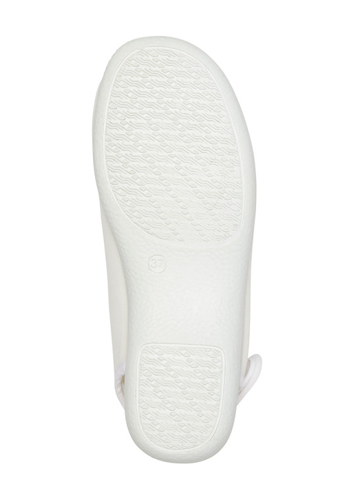 Sandaletten & Pantoletten - Sandale aus elastischem Textilmaterial, in Größe 035 bis 042, in Farbe CREMEWEISS-GOLD Ansicht 3