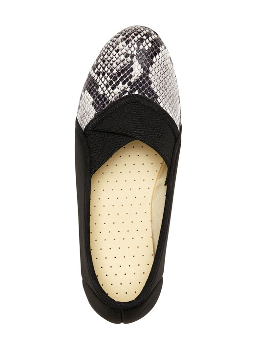 Slipper & Schnürschuhe - Slipper aus elastischem Textilmaterial Ansicht 2 Slipper & Schnürschuhe - Slipper aus elastischem Textilmaterial, in Größe 036 bis 042, in Farbe SCHWARZ-GRAU Ansicht 2