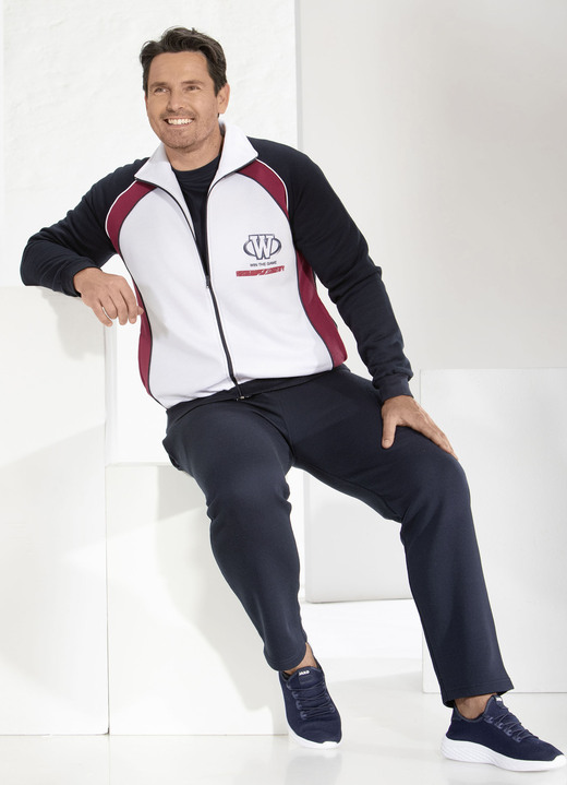 - Freizeitanzug mit Seitentaschen, in Größe 024 bis 060, in Farbe WEISS-MARINE Ansicht 2