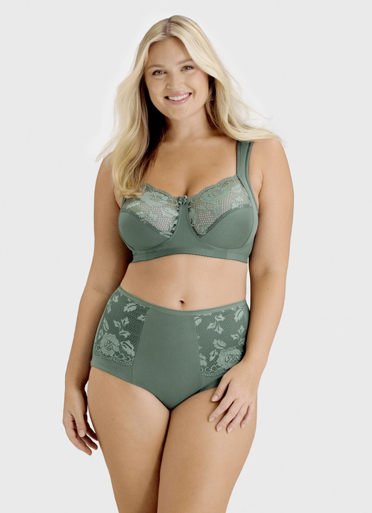 BH mit Spitze - Miss Mary BH mit elastischen Spitzeneinsätzen, in Größe 080 bis 120, in Cup G, in Farbe WEISS Ansicht 12