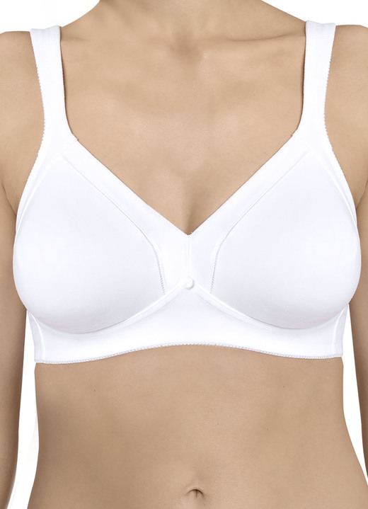 Soft-BH - Triumph-Cotton Shaper-BH mit hohem Baumwollanteil, in Größe 080 bis 100, in Cup B, in Farbe WEISS Ansicht 1