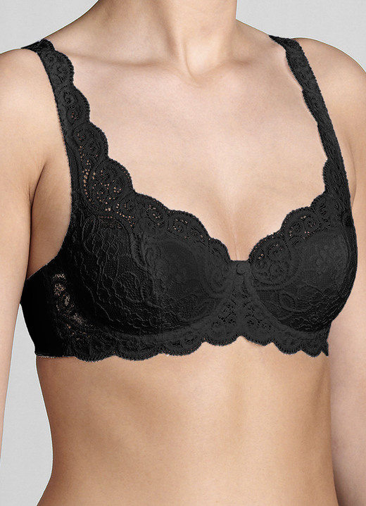 Bügel-BH - Triumph Amourette Bügel-BH mit Elastikspitze, in Größe 075 bis 095, in Cup D, in Farbe WEISS Ansicht 16