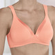 Soft-BH - Naturana BH mit Satinblende am Dekolleté, in Größe 075 bis 095, in Cup A, in Farbe MARINE – Farbe APRICOT – Ansicht 1