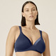 Soft-BH - Naturana BH mit Satinblende am Dekolleté, in Größe 075 bis 095, in Cup C, in Farbe MARINE – Farbe MARINE – Ansicht 1