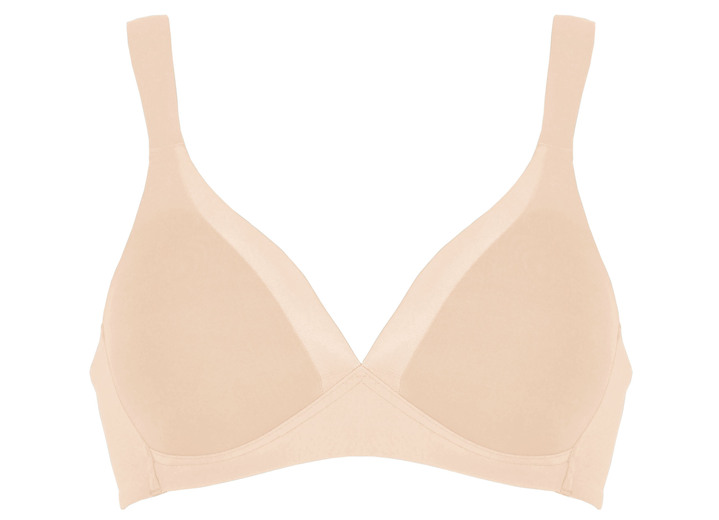 Soft-BH - Naturana BH mit Satinblende am Dekolleté Ansicht 2 Soft-BH - Naturana BH mit Satinblende am Dekolleté, in Größe 075 bis 095, in Cup A, in Farbe PUDER Ansicht 2