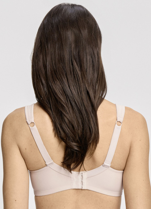 Soft-BH - Susa Zweierpack BH mit verstärktem Vorder- und Rückteil, in Größe 080 bis 120, in Cup F, in Farbe 1X WEIß-ROSÈ-PUDER BEDRUCKT, 1X PUDER Ansicht 5