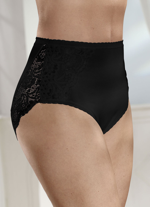 Slips - Laurina Dreierpack Slips mit Elastikspitze Ansicht 3 Slips - Laurina Dreierpack Slips mit Elastikspitze, in Größe 038 bis 050, in Farbe 2X WEISS, 1X SCHWARZ Ansicht 3