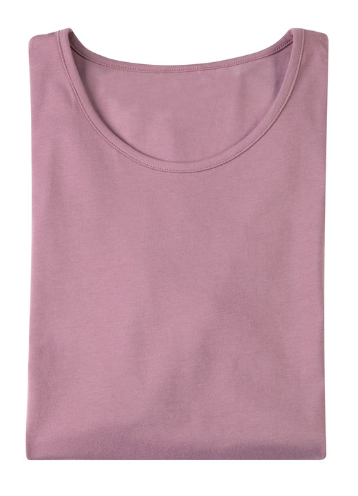 - Zweierpack Shirts mit Baumwolle, in Größe 036 bis 052, in Farbe 1X ROSENQUARZ-GELB-BUNT BEDRUCKT, 1X ALTROSA Ansicht 2