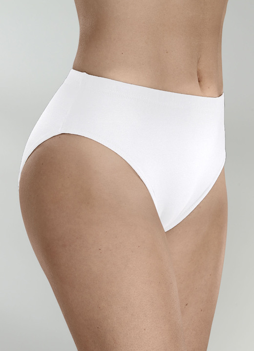 - Viererpack Slips mit Gummizug, in Größe 036 bis 052, in Farbe 2X SCHWARZ, 2X WEISS Ansicht 3