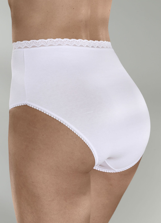 - Dreierpack Slips mit Spitze, in Größe 040 bis 056, in Farbe WEISS Ansicht 2