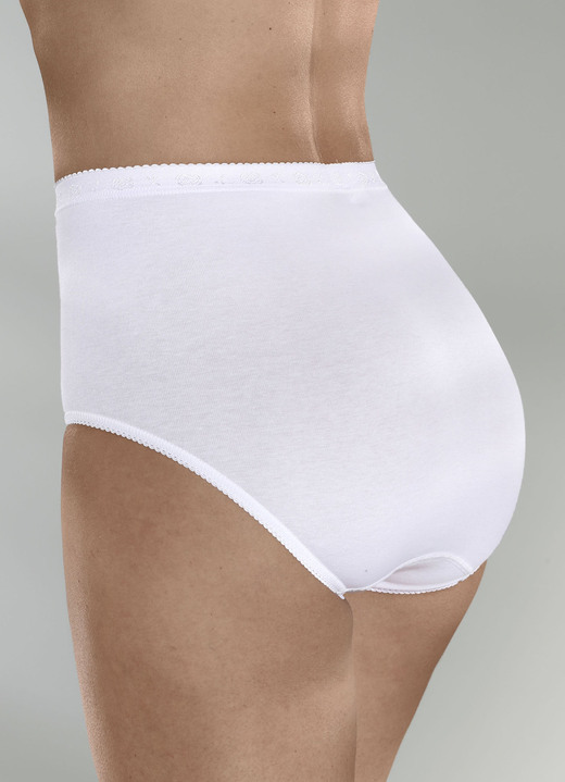 Slips - Dreierpack Slips mit elastischen Abschlüssen, in Größe 038 bis 052, in Farbe WEISS Ansicht 2