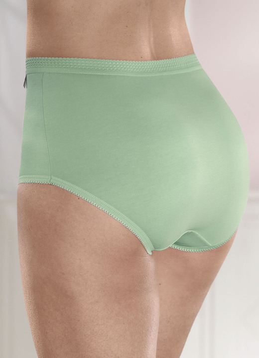 - Fünferpack Slips mit elastischen Abschlüssen, in Größe 040 bis 060, in Farbe JADE Ansicht 2