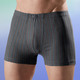Pants & Boxershorts - Viererpack Pants mit Dehnbund, in Größe L bis XXL, in Farbe 1x DUNKELGRUEN GESTREIFT, 1x GRAU GESTREIFT, 1x UNI MARINE, 1x UNI SCHWARZ – Farbe 1x DUNKELGRUEN GESTREIFT, 1x GRAU GESTREIFT, 1x UNI MARINE, 1x UNI SCHWARZ – Ansicht 2