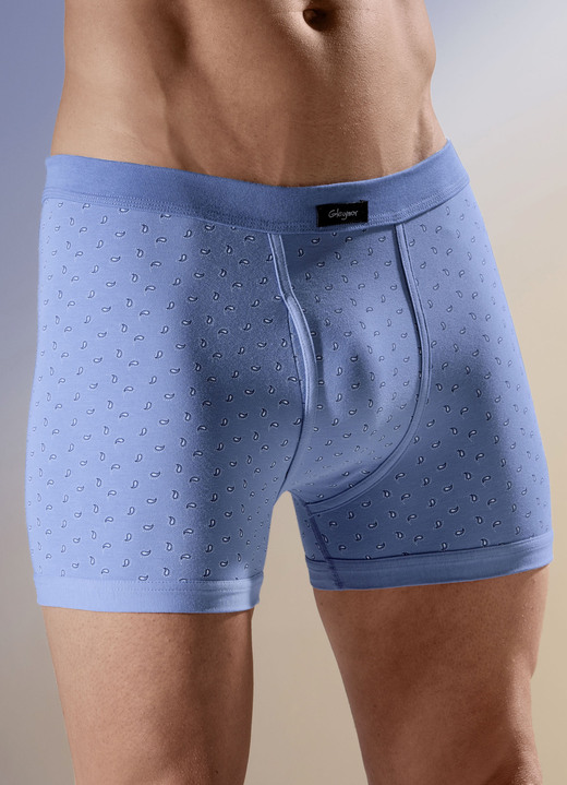 - Viererpack Unterhosen, allover dessiniert, in Größe 005 bis 011, in Farbe 2X HELLBLAU, 2X MARINE