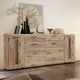- Sideboard mit 4 Türen, in Farbe EICHE NATUR-HAVELEICHE COGNAC