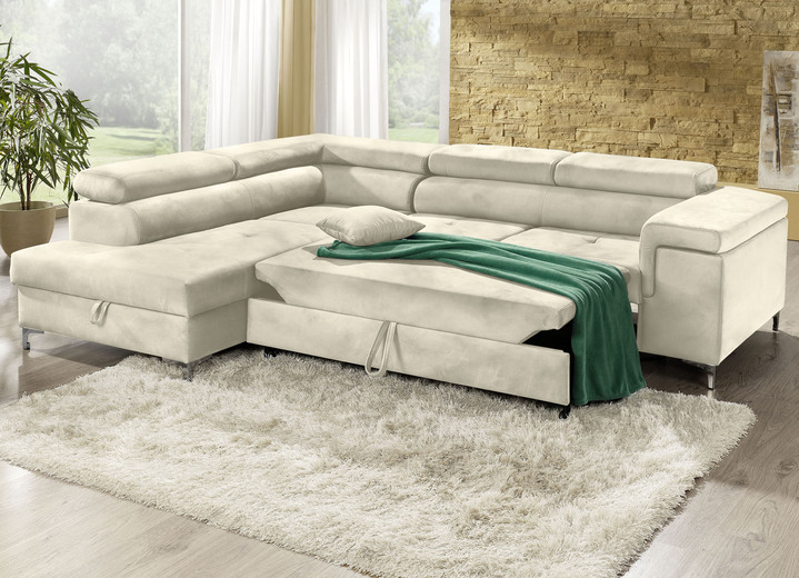 Polsterecken - Polsterecke mit Bettfunktion und Komfortschaum-Polsterung Ansicht 2 Polsterecken - Polsterecke mit Bettfunktion und Komfortschaum-Polsterung, in Farbe BEIGE Ansicht 2