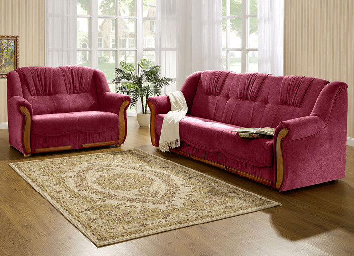 Sessel - Polstermöbel mit angenehmem, hochflorigem Stoffbezug Ansicht 4 Sessel - Polstermöbel mit angenehmem, hochflorigem Stoffbezug, in Farbe ROT, in Ausführung Sessel Ansicht 4