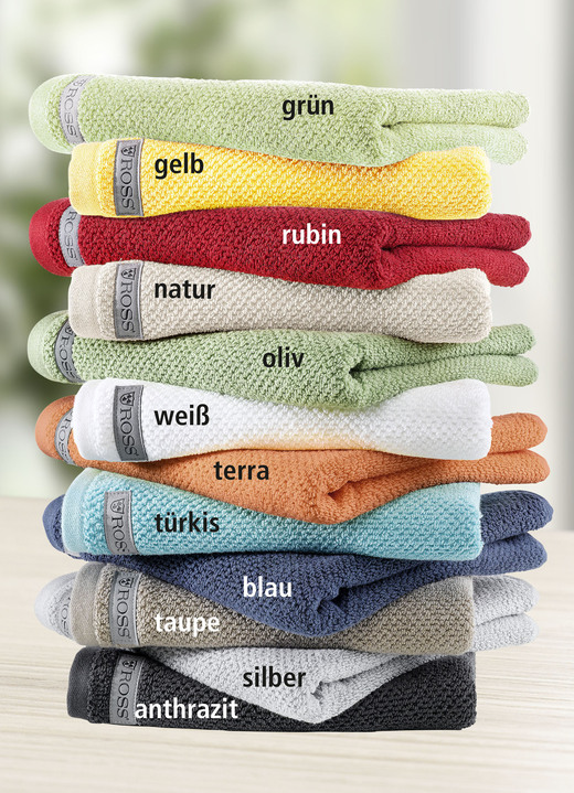 Frottier Handtücher - Flauschig weiche Frottier-Serie aus dem Hause Ross, in Größe 200 (2 Handtücher, 50/100 cm) bis 204 (1 Duschtuch, 70/140 cm), in Farbe TÜRKIS Ansicht 2