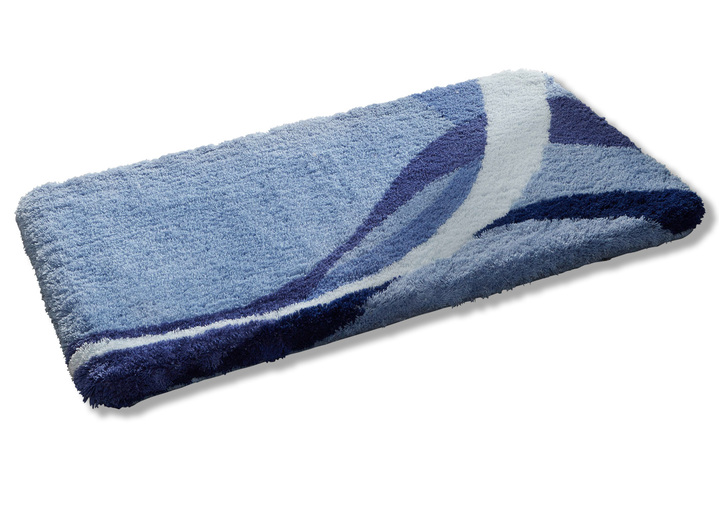 Wohnen - Badgarnitur von Kleine Wolke mit rutschhemmender Rückseite, in Größe 100 (Vorleger halbrund, 50/ 80 cm) bis 112 (WC-Deckelbezug, 47/ 50 cm), in Farbe BLAU Ansicht 1