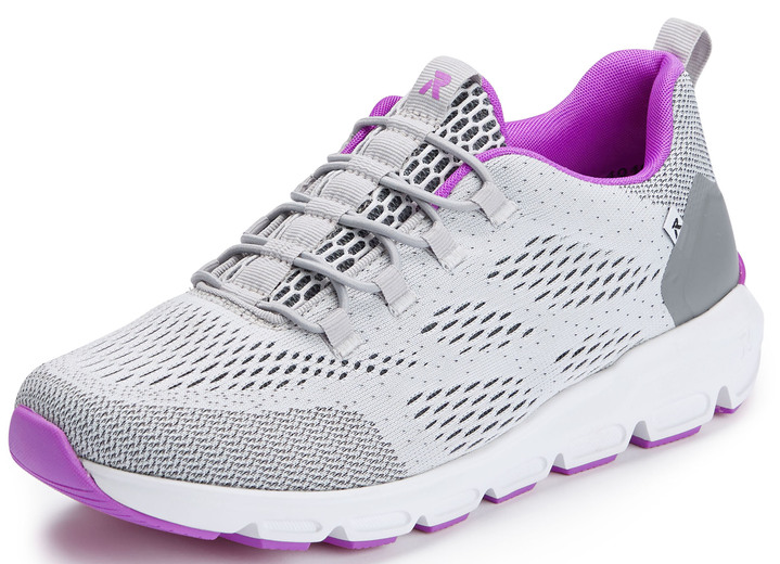 - Rieker Sneaker mit elastischer Zierschnürung, in Größe 036 bis 042, in Farbe GRAU-PINK Ansicht 1
