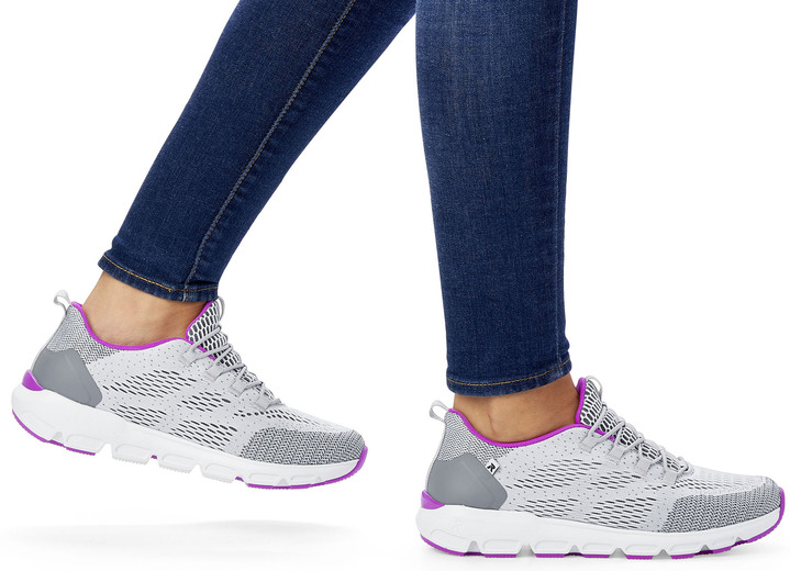 - Rieker Sneaker mit elastischer Zierschnürung, in Größe 036 bis 042, in Farbe GRAU-PINK Ansicht 7