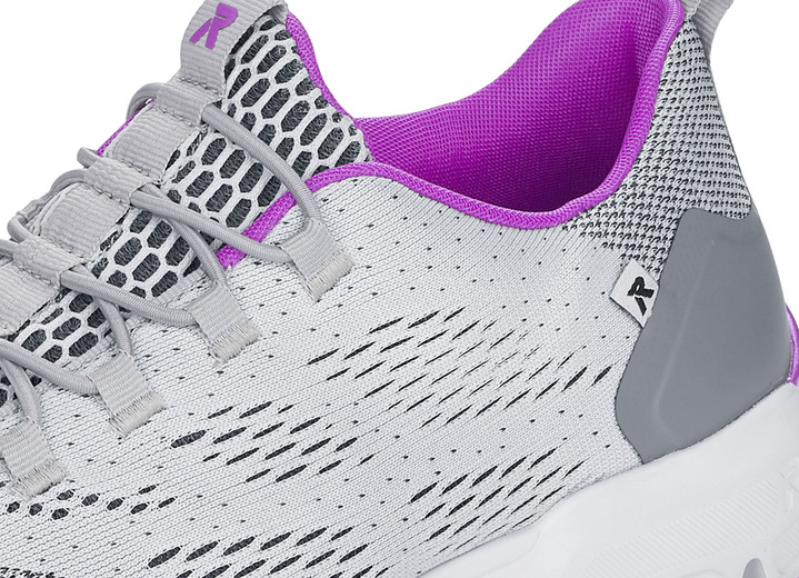 - Rieker Sneaker mit elastischer Zierschnürung, in Größe 036 bis 042, in Farbe GRAU-PINK Ansicht 6